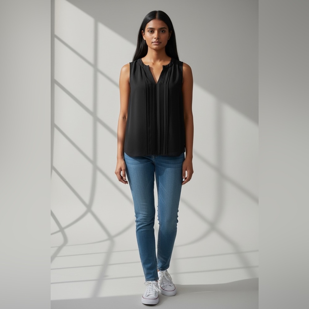 Ann Taylor Elegant Black Sleeveless Top